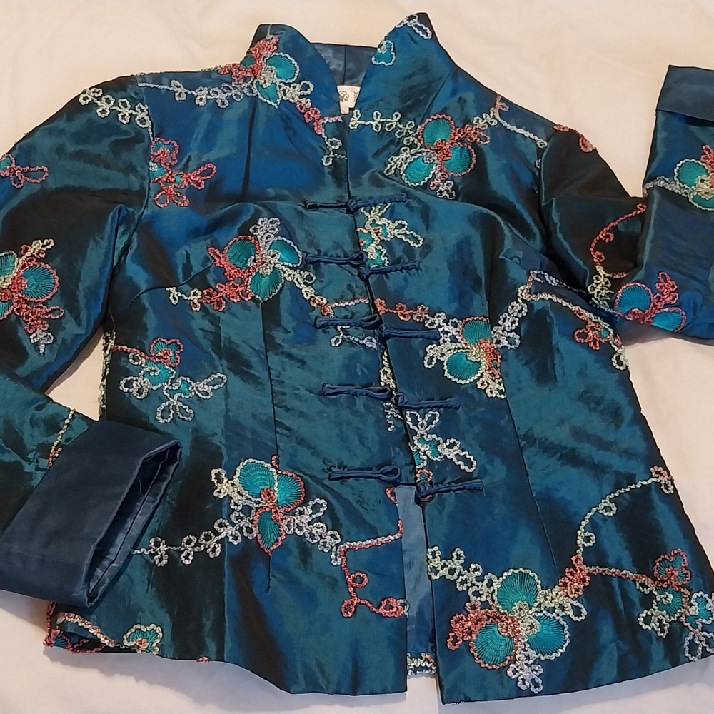 Brand New Embroidered Teal Blazer